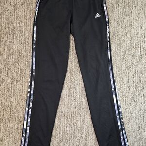 Adidas Black Sweatpants with Side Stripes